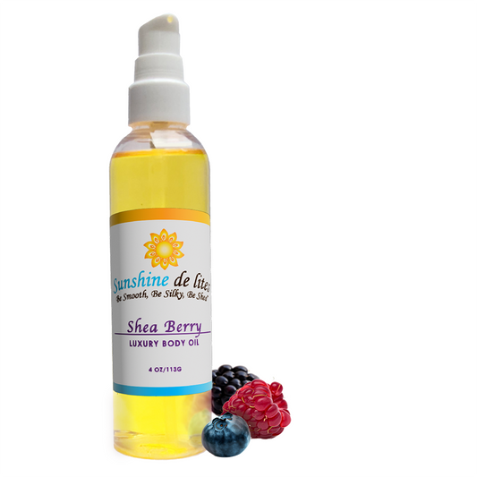 Shea Berry moisturizing body oil luxury berry scent